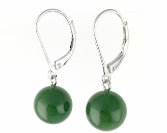 Canadian Nephrite Jade Earrings, 10mm