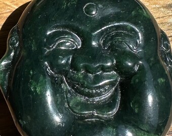 カナダ産翡翠タイ仏像彫刻 - 3サイズあり、翡翠彫刻、翡翠仏像