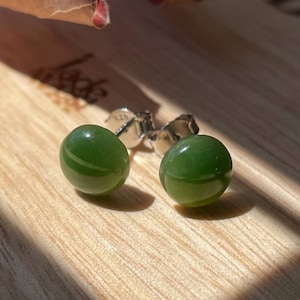 Canadian Nephrite Jade Stud Earrings