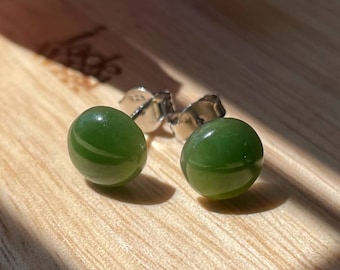 Canadian Nephrite Jade Stud Earrings