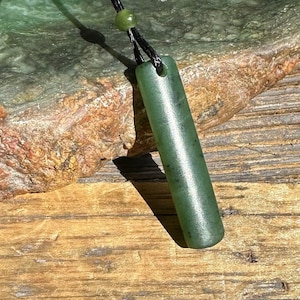 Canadian Nephrite Jade Drop Pendant Satin Finish, 1.4&quot;