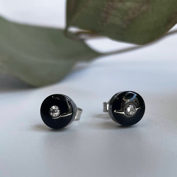 Australian Black Jade Earrings