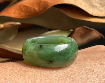 Canadian Nephrite Jade Wide Band Ring