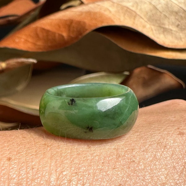 Canadian Nephrite Jade Wide Band Ring