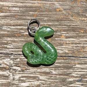 Canadian Nephrite Jade Charm, Snake