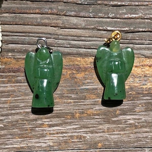 Jade Angel Charm 18mm, Canadian Nephrite Jade