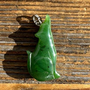 Canadian Jade Wolf Pendant, 30mm