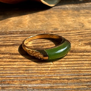 Canadian Jade Ring, Set in Vermeil, Sizes 4-10