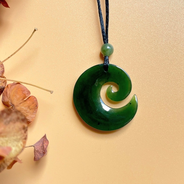 Jade Koru Pendant, Canadian Nephrite Jade