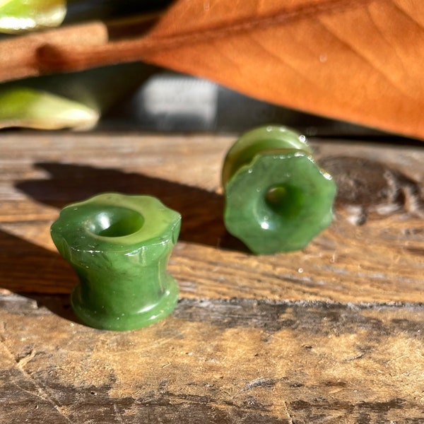 Jade Plug Earring -Canadian Nephrite - SOLD Individually or as a Pair