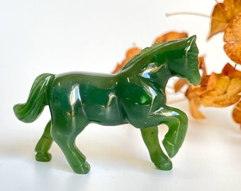 Canadian Nephrite Jade Horse, Prancing (multiple sizes available)