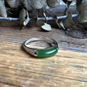 Canadian Jade Ring, Sterling Silver