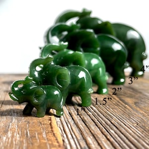 Canadian Jade Elephant Figurine (multiple sizes available)