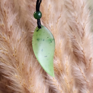 Jade Leaf Pendant, 100% Natural Canadian Nephrite Jade