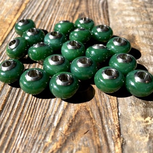Canadian Nephrite Jade Bead, 14x7.5mm (sold individually)