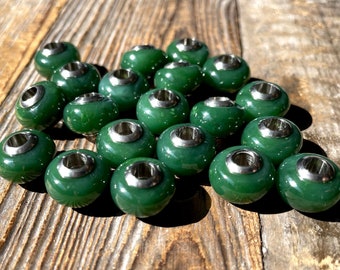 Canadian Nephrite Jade Bead, 14x7.5mm (sold individually)