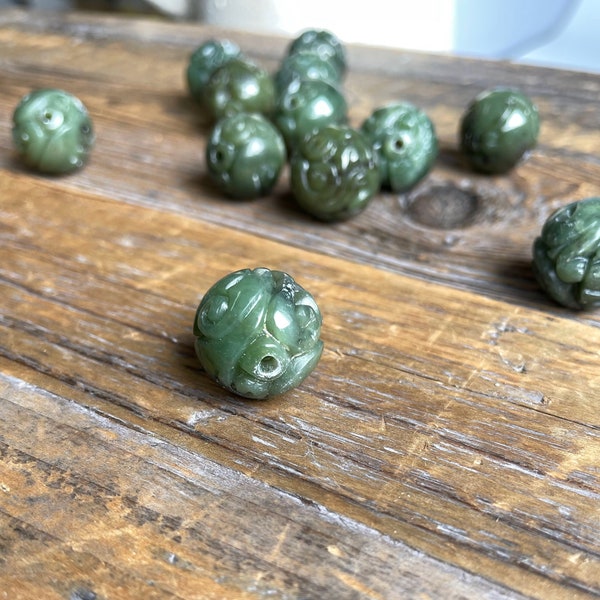 Carved Jade Bead Etsy