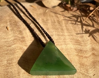 Jade Solid Triangle Pendant, 20mm  - Canadian Nephrite Jade