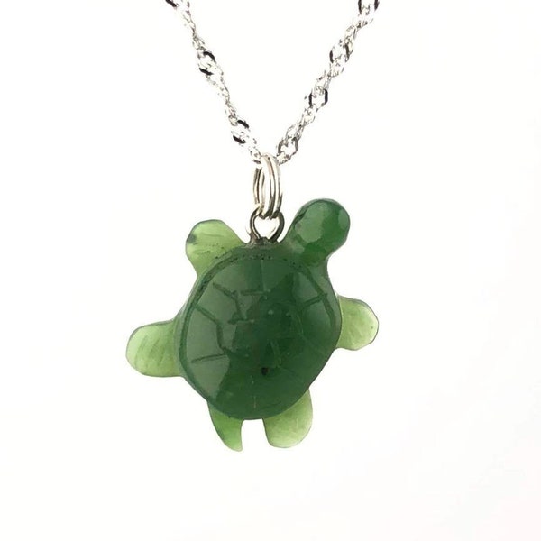 Jade Turtle Pendant, Canadian Jade 20mm