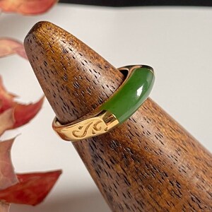 Canadian Jade Ring, Set in Vermeil, Sizes 4-10 image 2