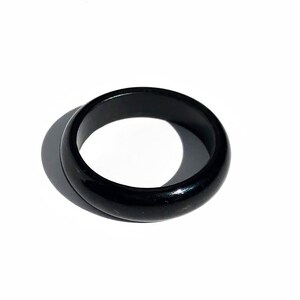 Black Nephrite Jade Narrow Band Ring, 5mm image 2