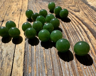 A+ Canadian Jade Undrilled 8mm bead  (Sold Individually or as a set of 10)