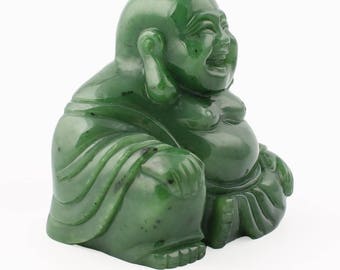 Canadian Nephrite Jade Happy Buddha