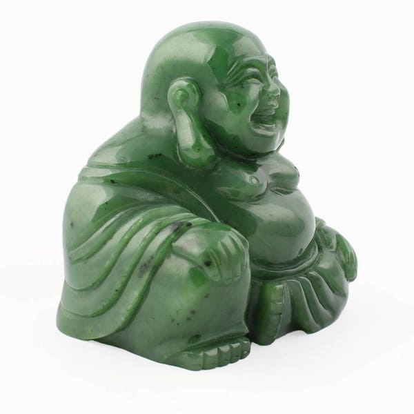 Canadian Nephrite Jade Happy Buddha