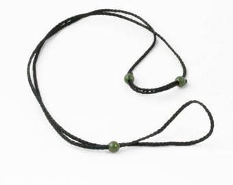 Adjustable Cord with Canadian Nephrite Jade Beads - available in Black or Brown