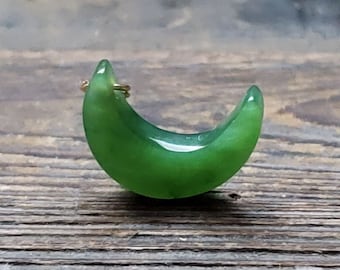 Jade Moon Charm, Canadian Nephrite 16mm