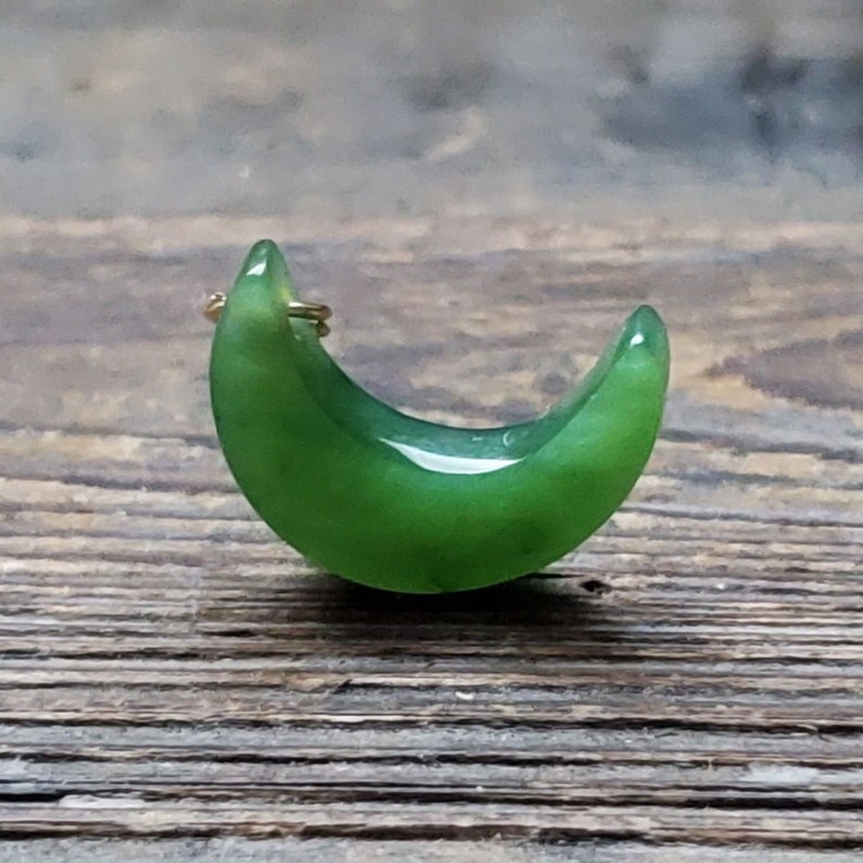 Jade Moon Charm Canadian Nephrite 16mm Etsy