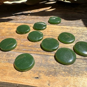 Dark Green 18mm Round Canadian Jade Cabochon (sold individually)