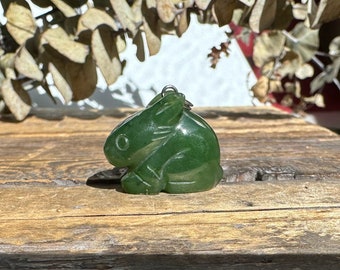 Bunny Pendant, Canadian Nephrite Jade 1"