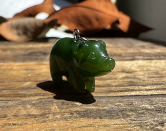 Canadian Jade Pig Charm/Pendant 1"