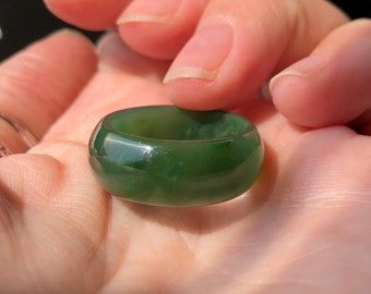 Canadian Nephrite Jade Wide Band Ring