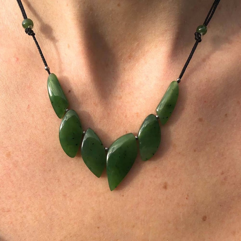 6 Piece Canadian Jade Necklace Etsy