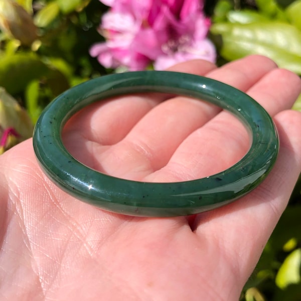 Child Size Jade Bangle, 45mm Canadian Nephrite Jade