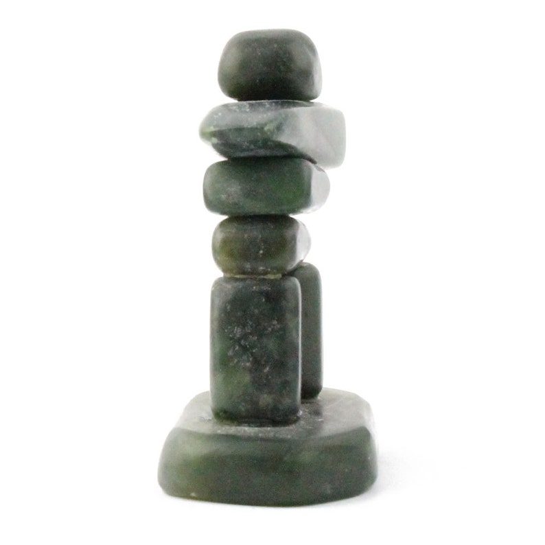 Canadian Nephrite Jade Carving, Inukshuk image 3