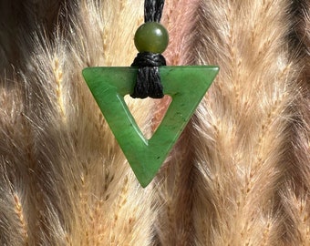 Jade Triangle Pendant, 24mm - Canadian Nephrite Jade