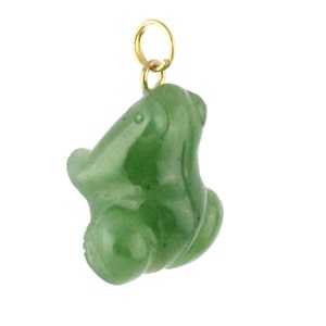 Canadian Nephrite Jade Charm, Frog