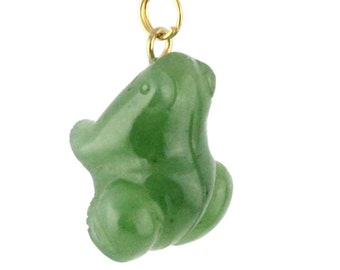 Canadian Nephrite Jade Charm, Frog