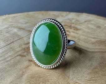 Canadian Nephrite Jade Ring, Only size 9 + 10 left