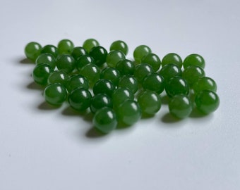 AA Canadian Jade Undrilled 6mm bead  (Sold Individually or as a set of 10)