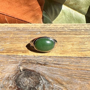 Canadian Nephrite Jade Ring Set in Sterling Silver