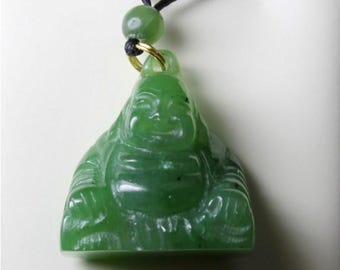 Canadian Jade Happy Buddha Pendant, 3/4"