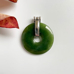 Canadian Jade PI (Donut) on Sterling Silver Bail
