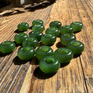 Jade Bead, 12x6mm Canadian Nephrite (Sold Individually)