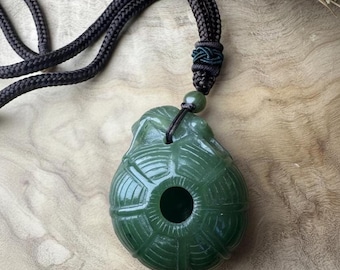 Hand-Carved Jade Pendant Necklace - Natural Canadian Nephrite Jade