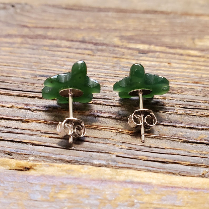 Canadian Nephrite Jade Earrings, Turtle image 5