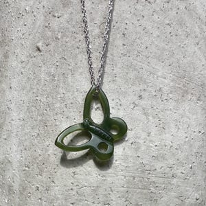 Canadian Jade Butterfly Pendant, 20 x 15mm